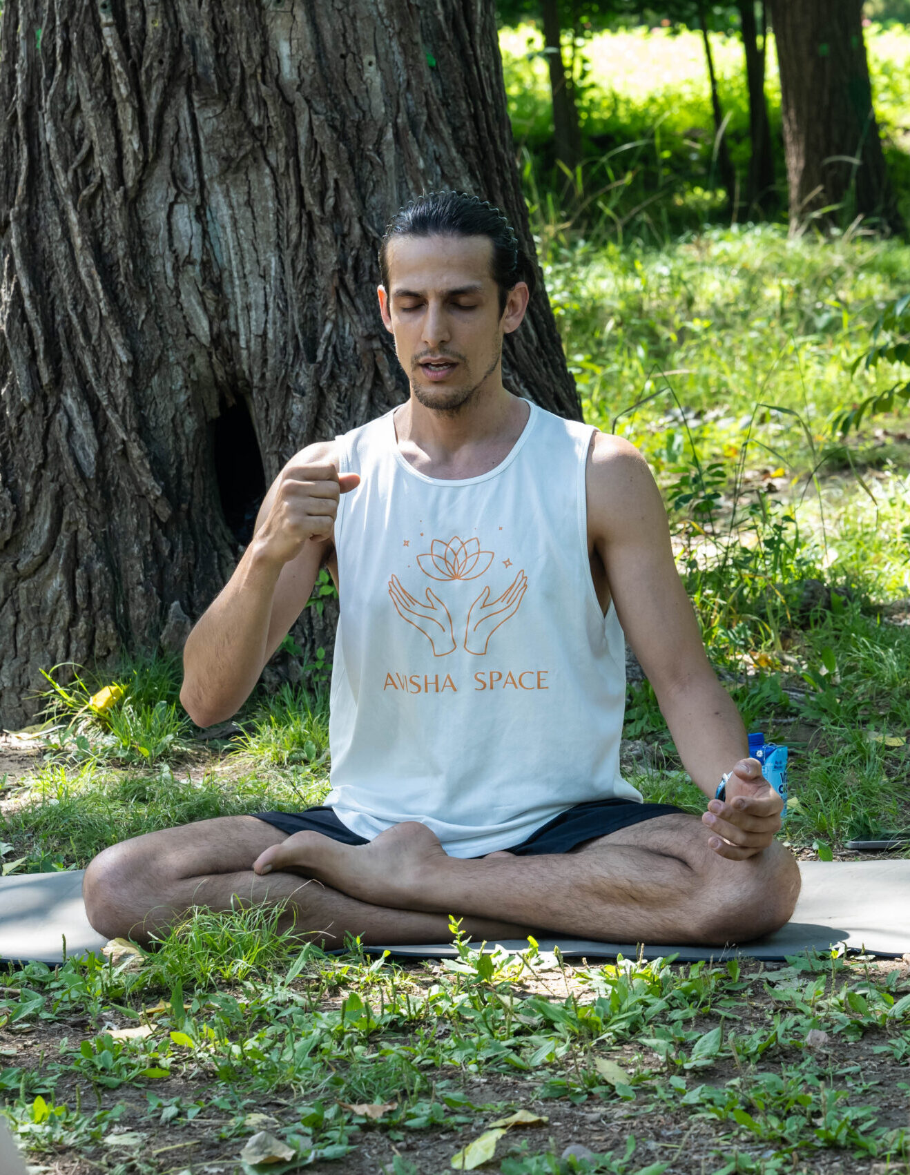 Peaceful yoga meditation at sunrise